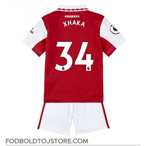 Arsenal Granit Xhaka #34 Hjemmebanesæt Børn 2022-23 Kortærmet (+ Korte bukser)
